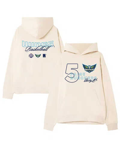 Round21 Men's And Women's Paige Bueckers Cream Dallas Wings 2025 Wnba Draft Flight Night Pullover Hoodie