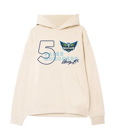 Round21 Men's And Women's Paige Bueckers Cream Dallas Wings 2025 Wnba Draft Flight Night Pullover Hoodie