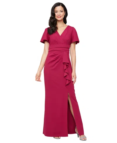 Sl Fashions Scuba Crepe Dress In Red