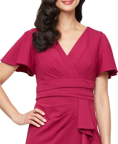 Sl Fashions Scuba Crepe Dress In Red