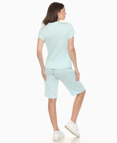 White Mark Women's Short Sleeve And Capri Lounge Set