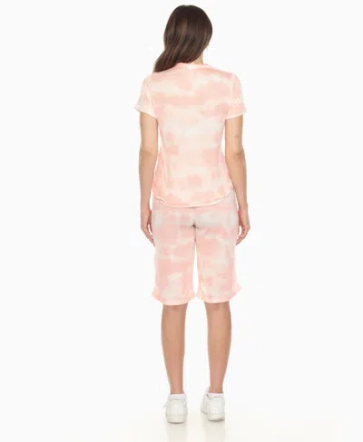 White Mark Women's Short Sleeve And Capri Lounge Set