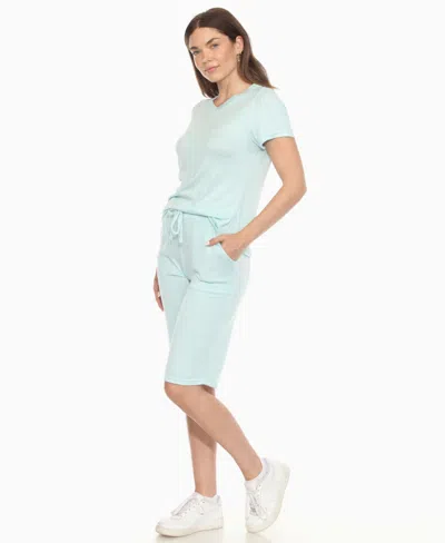 White Mark Women's Short Sleeve And Capri Lounge Set
