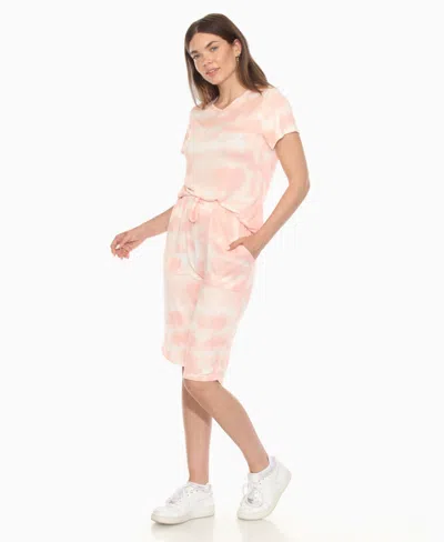 White Mark Women's Short Sleeve And Capri Lounge Set