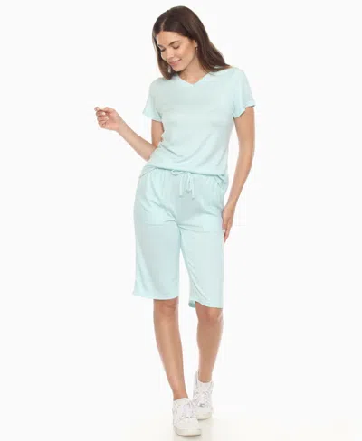 White Mark Women's Short Sleeve And Capri Lounge Set