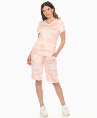 White Mark Women's Short Sleeve And Capri Lounge Set