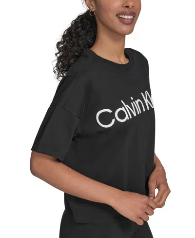 Calvin Klein Performance Women's Cotton Raised Logo Cropped T-shirt
