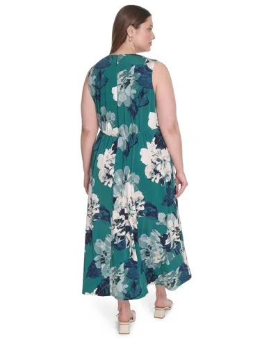 Calvin Klein Plus Size Jersey Printed Sleeveless Midi Dress