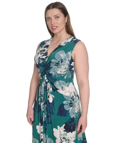 Calvin Klein Plus Size Jersey Printed Sleeveless Midi Dress