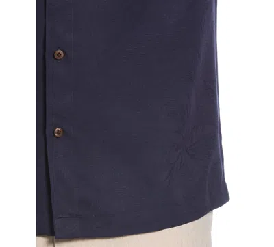 Cubavera Men's Palm Print Short-sleeve Button-down Shirt In Blue