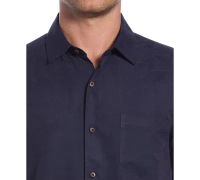 Cubavera Men's Palm Print Short-sleeve Button-down Shirt In Blue