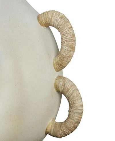Rosemary Lane Resin 13" Contemporary Vase With Woven Inspired Arched Handles