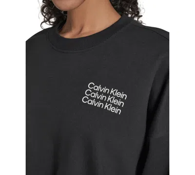 Calvin Klein Performance Women's Mini Triple Logo Pullover Sweatshirt