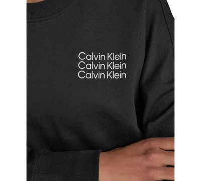 Calvin Klein Performance Women's Mini Triple Logo Pullover Sweatshirt