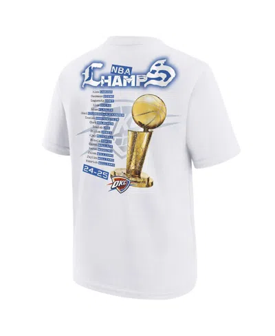 Nike Big Boys And Girls White Oklahoma City Thunder 2025 Nba Finals Champions Parade Roster T-shirt In White