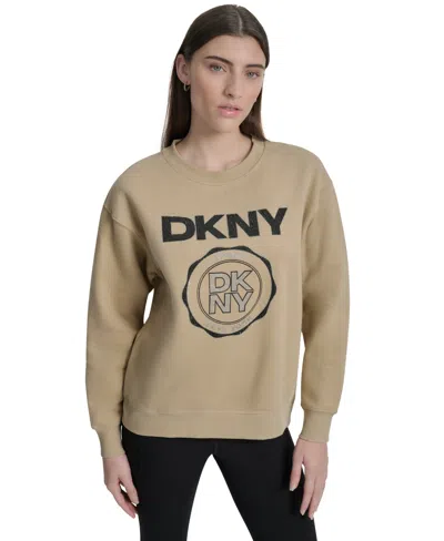 Dkny Sport Women's Medallion-logo Crewneck Sweatshirt