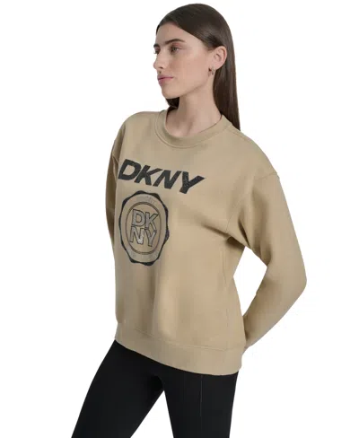 Dkny Sport Women's Medallion-logo Crewneck Sweatshirt