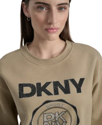 Dkny Sport Women's Medallion-logo Crewneck Sweatshirt