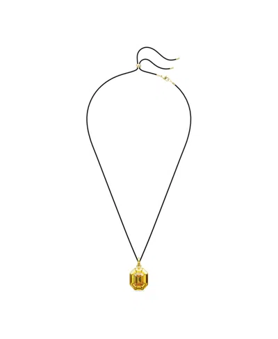 Swarovski Lucent Octagon Shaped Yellow Gold-tone Plated Pendant Necklace