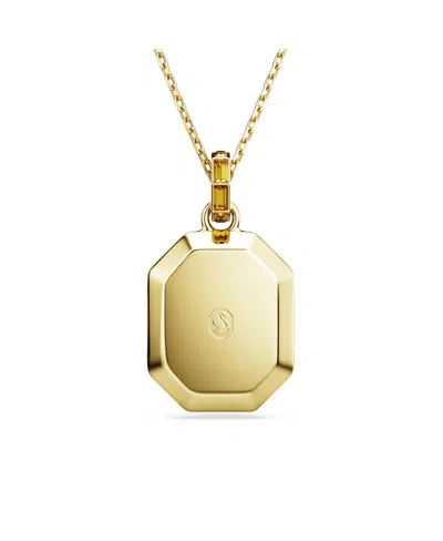 Swarovski Lucent Octagon Shaped Yellow Gold-tone Plated Pendant Necklace