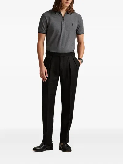 Polo Ralph Lauren Embroidered-logo Polo Shirt In Gray