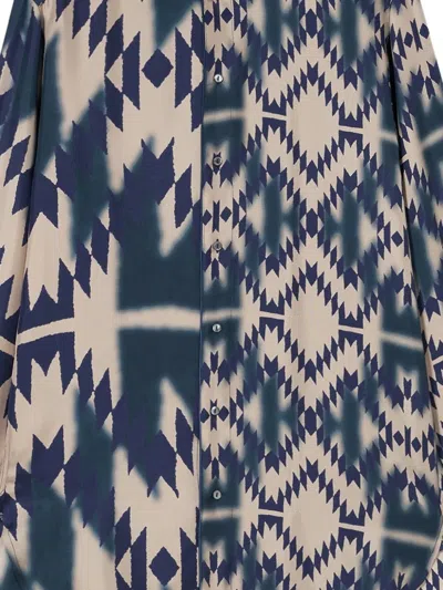 Pierre-louis Mascia Geometric-print Shirt In Blue