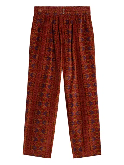 Pierre-louis Mascia Patterned Corduroy Trousers In Red