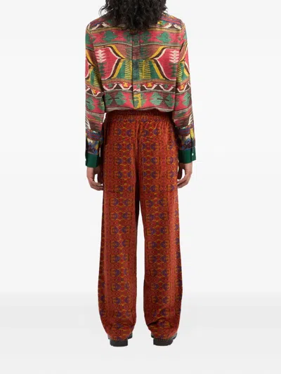 Pierre-louis Mascia Patterned Corduroy Trousers In Red