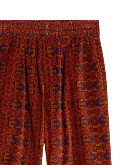 Pierre-louis Mascia Patterned Corduroy Trousers In Red