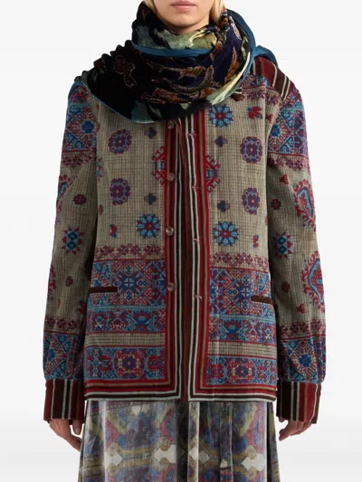 Pierre-louis Mascia Patterned Velvet Scarf