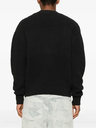 Axel Arigato Textured Knit Crew-neck Sweater In Black