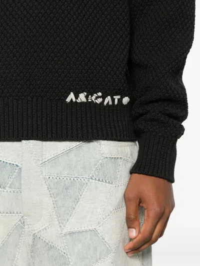Axel Arigato Textured Knit Crew-neck Sweater In Black