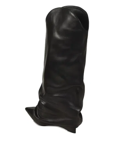 Le Silla Andy Layered Slouchy Boots In Black