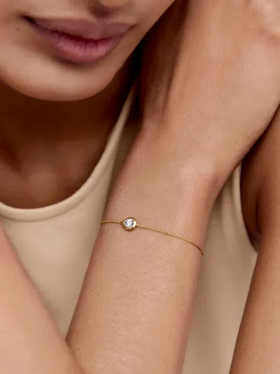 Monica Vinader Gold Pear Diamond Chain Bracelet Lab Grown Diamond In Gold