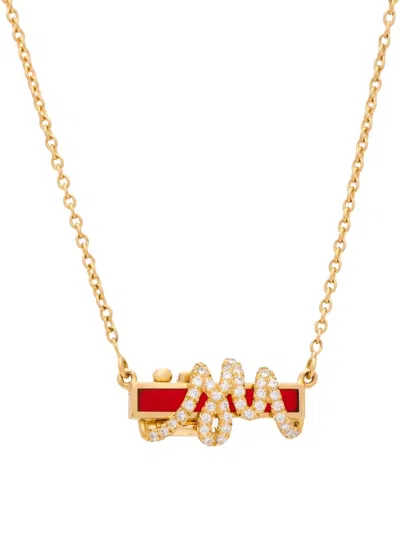 Auragraph 18k Yellow Gold Mini Mood Diamond Necklace