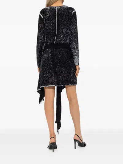 Diesel Tie-detail Asymmetric Dress In Black