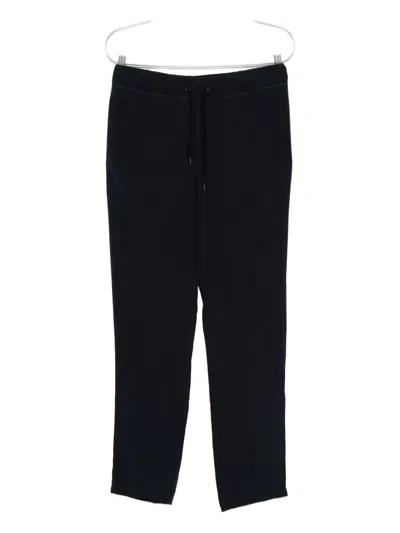 Giorgio Armani Tailored Black Cupro Pants With Elastic Waistband In Black