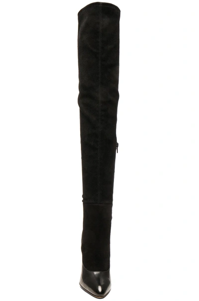 Shop Givenchy Multicolor Heel Suede Over The Knee Boots In Black