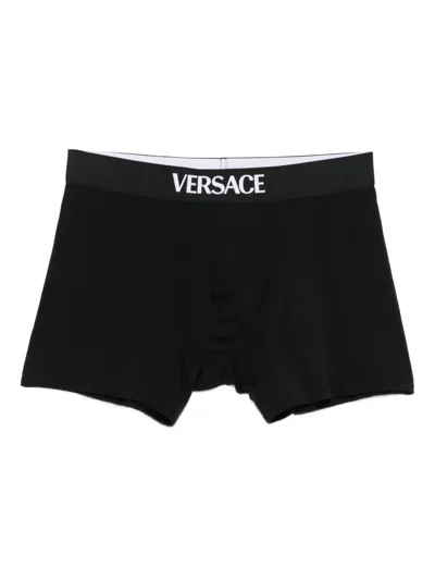 Versace Logo-waistband Boxers (pack Of Three) In Black