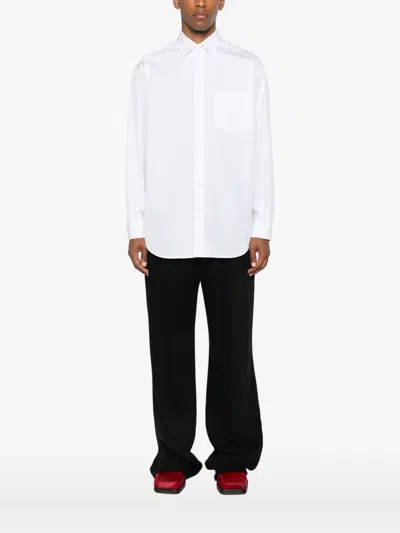 Moschino Printed Cuff Shirt With Unique In White