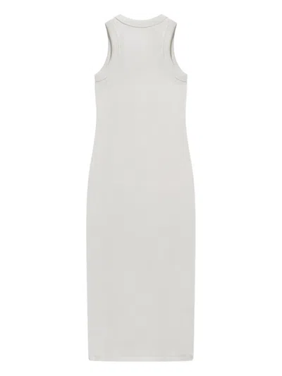 Area Crystal-embellished Ribbed Knit Dress In White