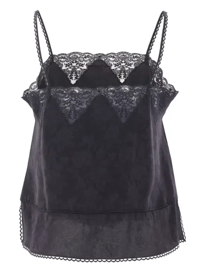 Chloé Lace-detail V-neck Top In Black