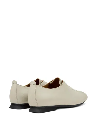 Camper Lace-up Leather Flats In Neutral