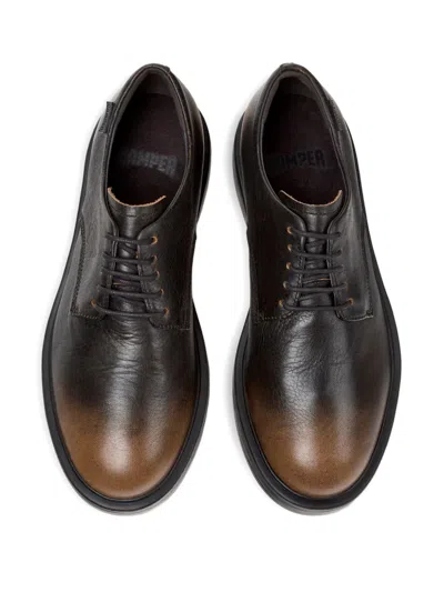 Camper Dea Lace-up Leather Shoes In Animal Print