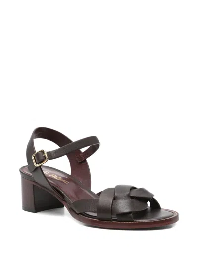 Avril Gau 50mm Paro Braided Ankle-strap Sandals In Brown