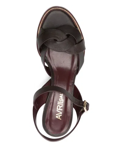 Avril Gau 50mm Paro Braided Ankle-strap Sandals In Brown
