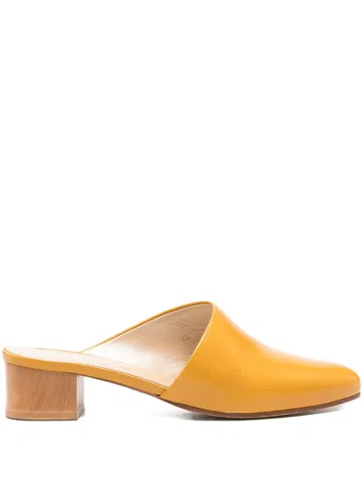 Anne Thomas 40mm Romero Leather Block-heel Mules