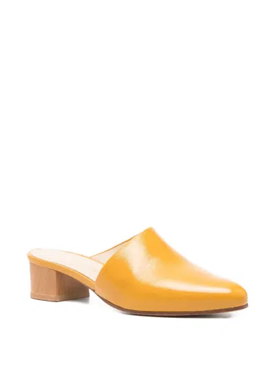 Anne Thomas 40mm Romero Leather Block-heel Mules