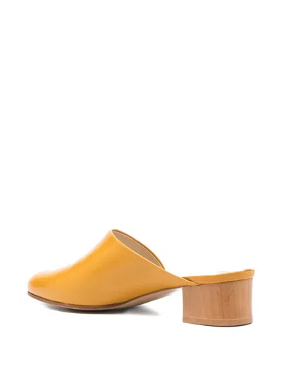Anne Thomas 40mm Romero Leather Block-heel Mules