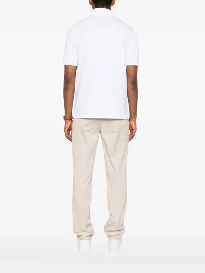 Canali Short-sleeved Polo Shirt In White